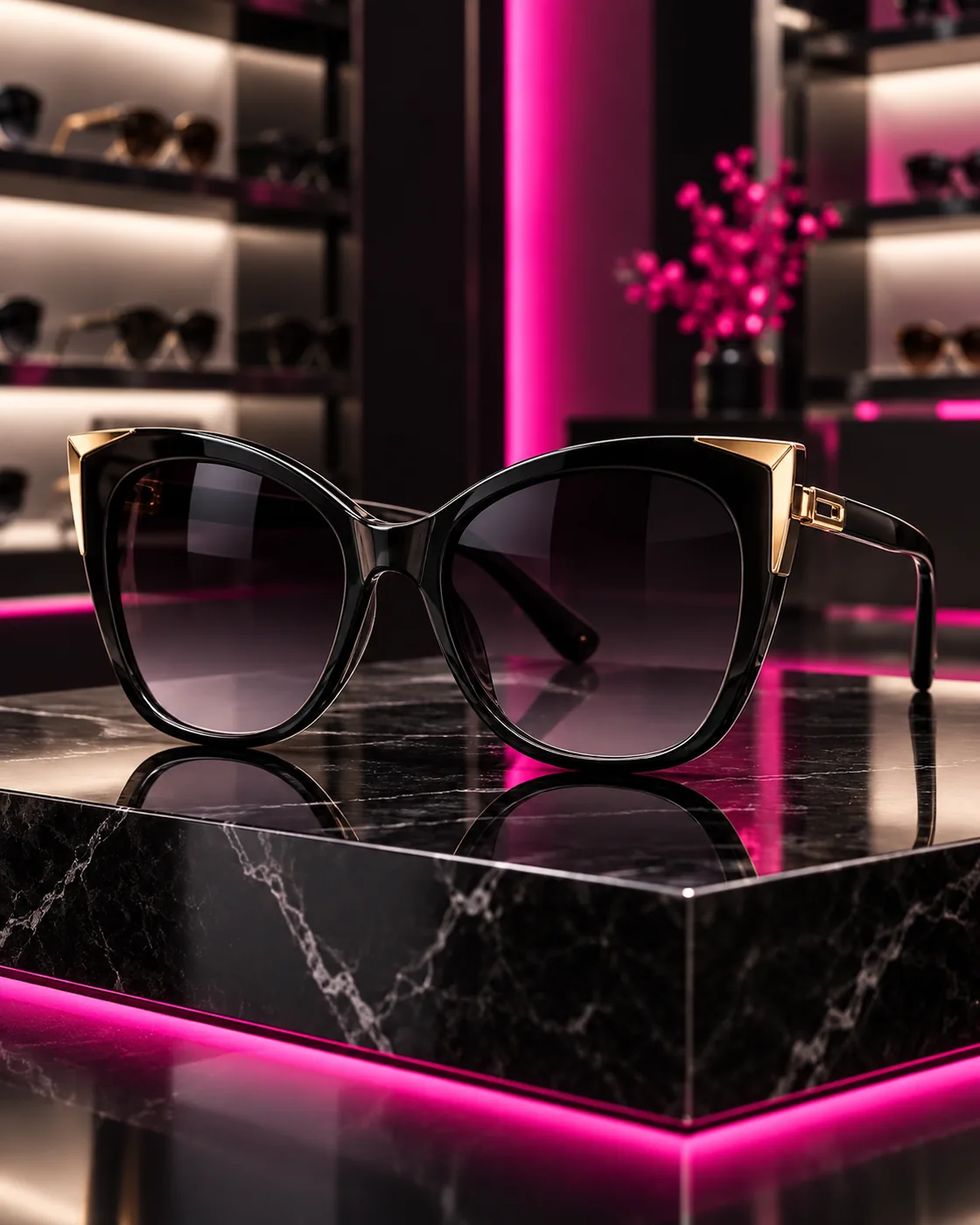 نظارة شمس نسائي DR Gold Cat Eye نظارة شمس نسائي DR Gold Cat Eye - DR OPTICS